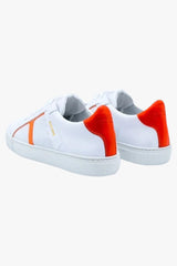 Diverso Orange Accented White Sneakers
